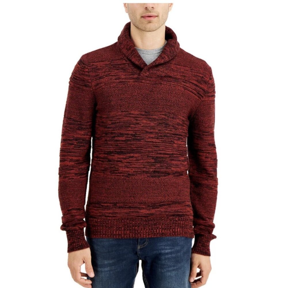 Sun + Stone Shawl Collar Sweater Color Red, Large, 100% Cotton - Picture 8 of 9
